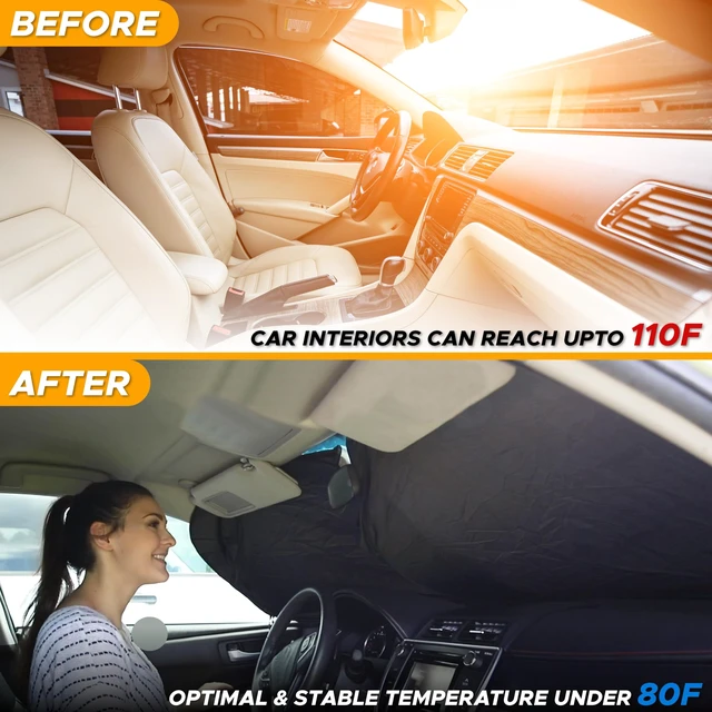 Alt view image 6 of 7 - Car Sun Shade for Windshield, Foldable Front Window Cover