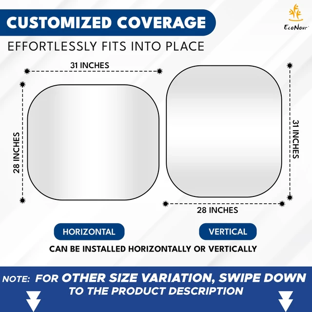 Alt view image 6 of 7 - 2 Piece Foldable Car Windshield Sun Shade, UV & Heat Protection | Interior Cooling, Durable Upgraded Design, Easy Fold, Front Window Sunshade, Medium, 31" L x 28" W