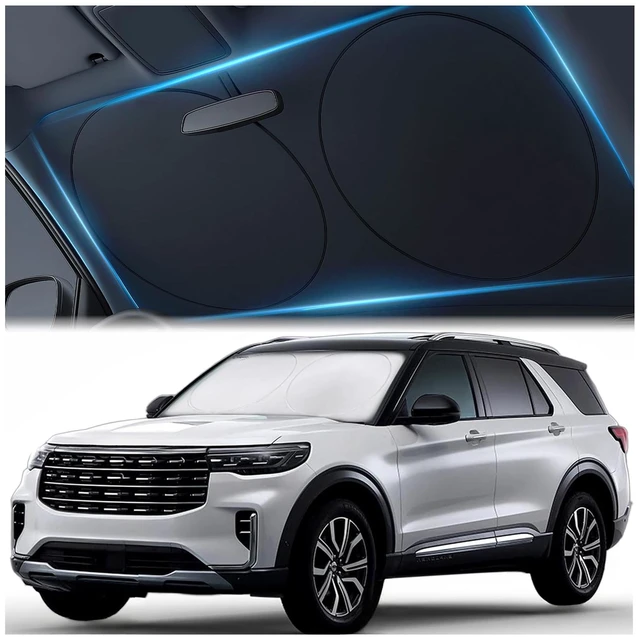 Main image of Car Windshield Sunshade Double-Layer Design for 2X Heat Blocking, Blocks UV Rays, Foldable Sun Shade for Cars, Trucks & SUVs, Keeps Interior Cooler, Large (63 x 33.8 in)