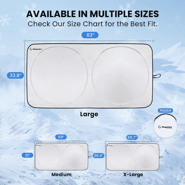 Alt view image 4 of 7 - Car Windshield Sunshade Double-Layer Design for 2X Heat Blocking, Blocks UV Rays, Foldable Sun Shade for Cars, Trucks & SUVs, Keeps Interior Cooler, Large (63 x 33.8 in)