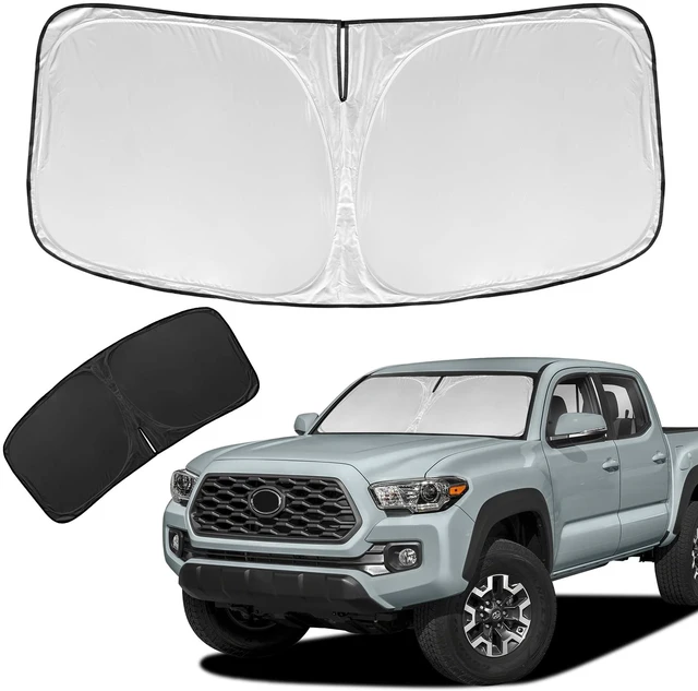 Main image of for Toyota Tacoma 2016-2024 2025 2026 Sun Shade Sunshade Windshield Cover | 4 Layers Front Window Shade Custom Fit Tacoma 2Dr 4Dr Pickup Sun Visor 240T Shade Blocks UV Rays Car Accessories