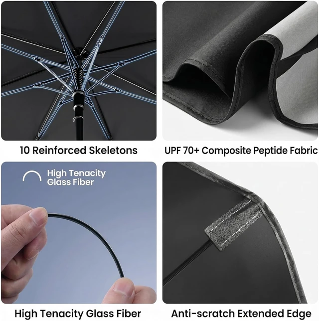 Alt view image 4 of 7 - Car Windshield Sun Shade Umbrella, Univeral Fit Mid-Large Sedan & SUV | 57 x 31" Car Sun Visor, Foldable UV Heat Blocking Front Window Sunshade with Rearview Mirror Cutout, Angry Red Eyes