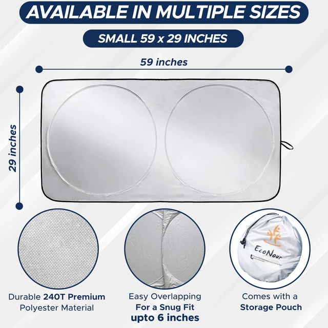 Alt view image 4 of 7 - Car Sun Shade for Windshield, Foldable Front Window Cover
