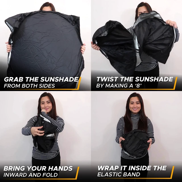 Alt view image 7 of 7 - Car Sun Shade for Windshield, Foldable Front Window Cover