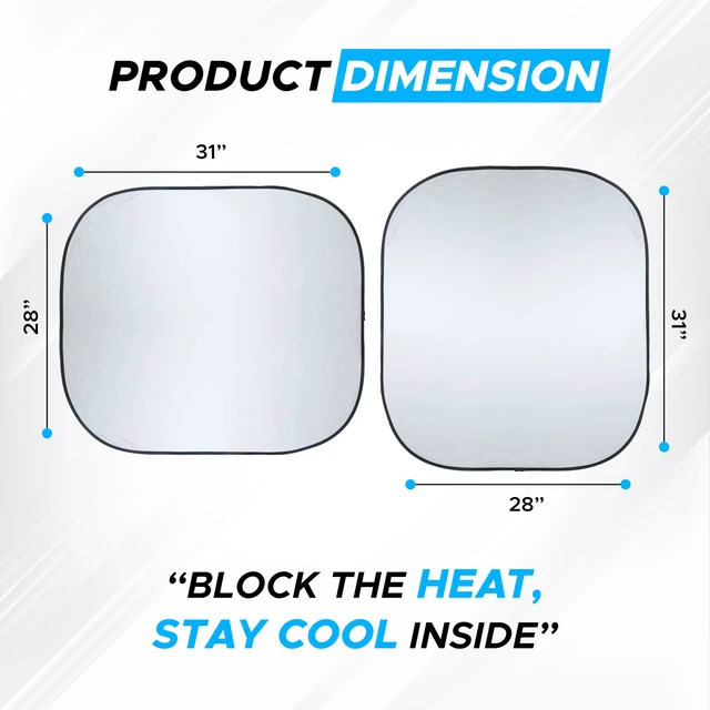 Alt view image 5 of 7 - Car Windshield Sun Shade Foldable | Front Windshield Shade for Sun, Heat and UV Rays | Sunshade for Car Front Window and Interior Sun Protection | Medium (28 x 31 inches)