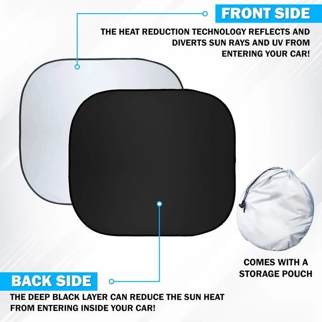 Alt view image 6 of 7 - Car Windshield Sun Shade Foldable | Front Windshield Shade for Sun, Heat and UV Rays | Sunshade for Car Front Window and Interior Sun Protection | Medium (28 x 31 inches)
