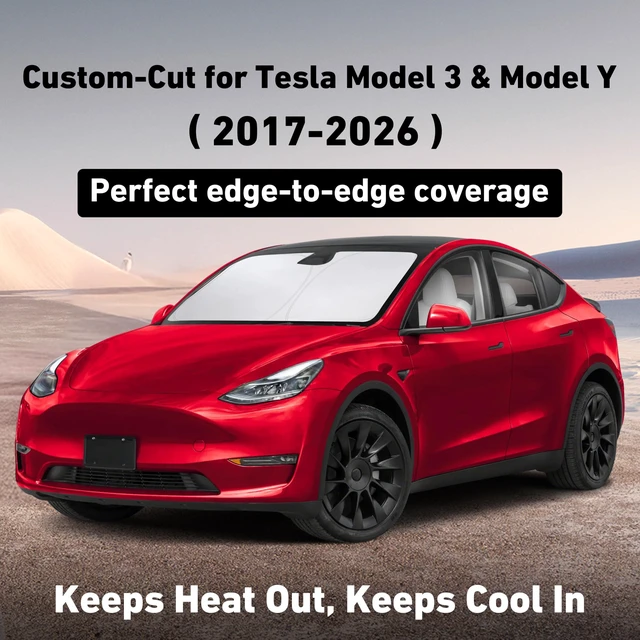 Alt view image 2 of 7 - Windshield Sun Shade Compatible with Tesla Model 3 & Model Y