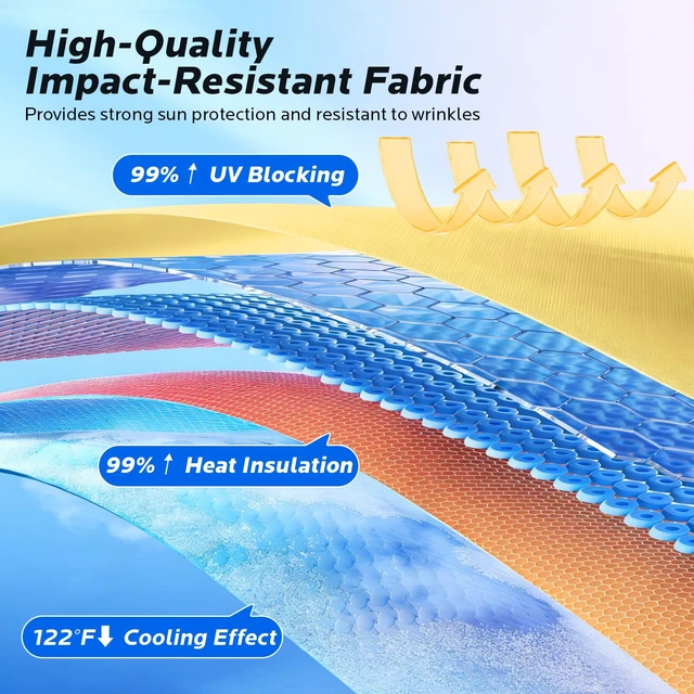 Alt view image 2 of 7 - Car Windshield Sun Shade Umbrella, Keep Cool and Protect Interior | 56 L X 31" W Cover for Front Window, Heat & UV Protection, Easy Open Keep Cool, Fits Auto Sedan SUV