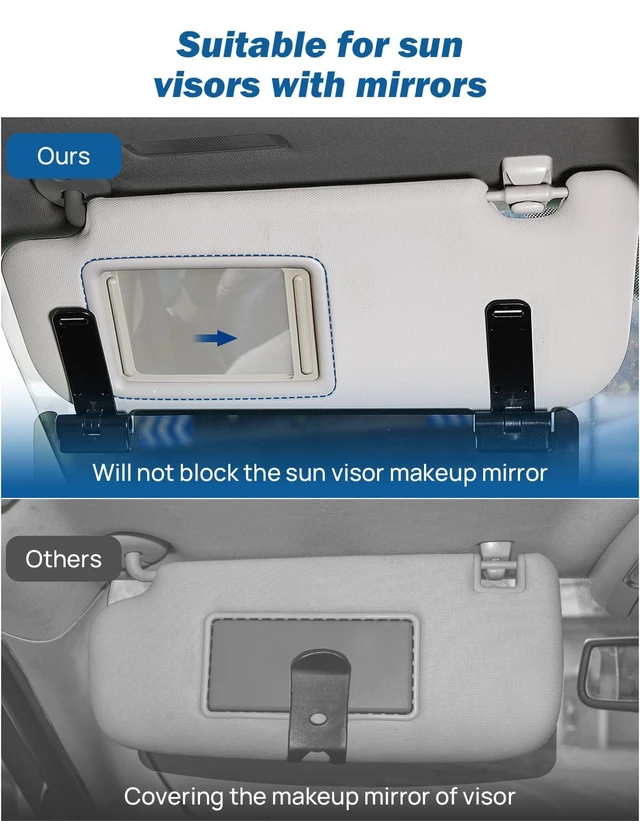 Alt view image 4 of 7 - Sun Visor Extender for Cars, Polarized Sun Visor Extender Universal Sun Blocker UV400, Adjustable Visor Extension for Car Visor,Double-Clip,Anti Glare Stray Light