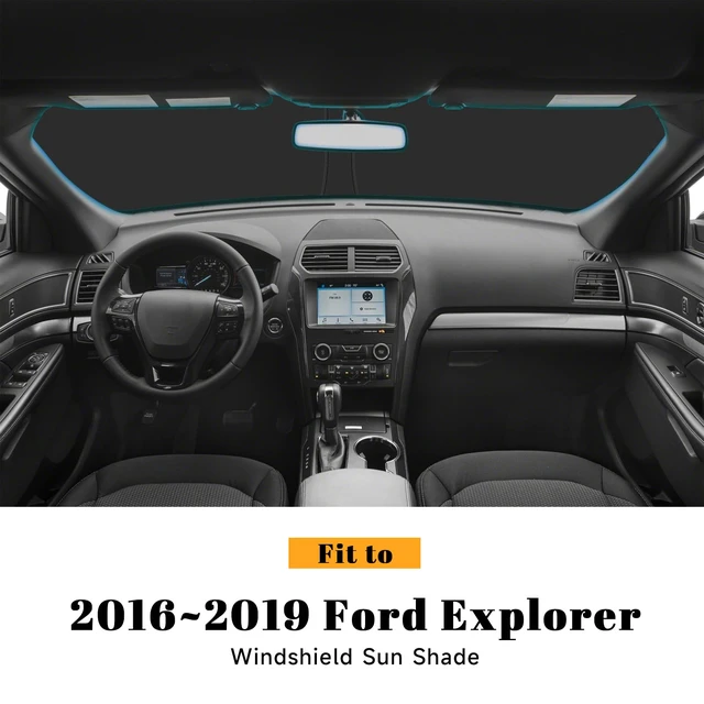Alt view image 2 of 6 - Car Windshield Sun Shade for Ford 2011-2019 Explorer Accessories (OEM Design) Reflective Foldable Heat Insulation Sunshade for Ultimate Protection