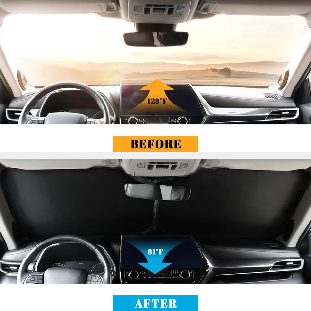 Alt view image 3 of 6 - Car Windshield Sun Shade for Ford 2011-2019 Explorer Accessories (OEM Design) Reflective Foldable Heat Insulation Sunshade for Ultimate Protection