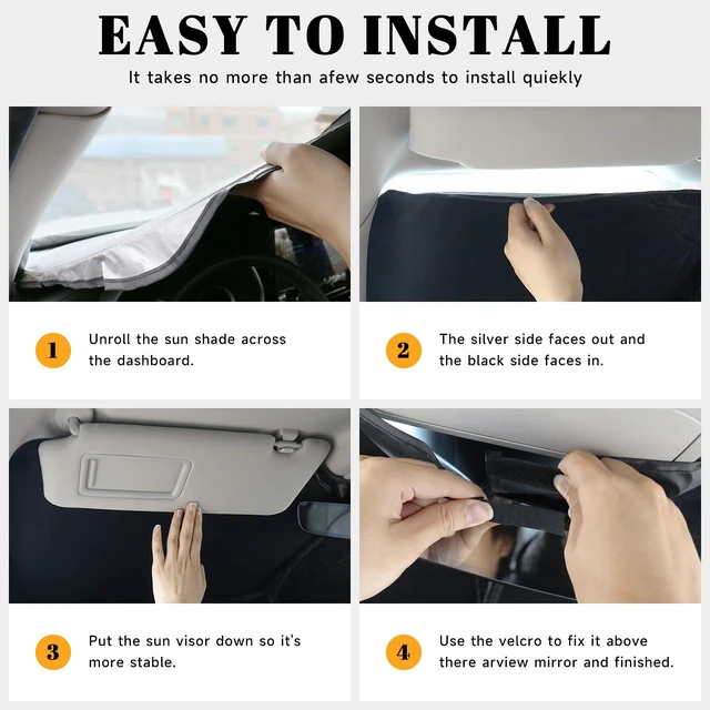 Alt view image 6 of 6 - Car Windshield Sun Shade for Ford 2011-2019 Explorer Accessories (OEM Design) Reflective Foldable Heat Insulation Sunshade for Ultimate Protection