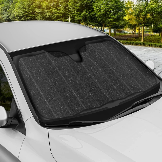 Alt view image 7 of 7 - AS-2511 Front Windshield Shade-Accordion Folding Auto Sunshade for Car Truck SUV-Blocks UV Rays Sun Visor Protector-Keeps Your Vehicle Cool-57 x 27 Inch, Black Glitter