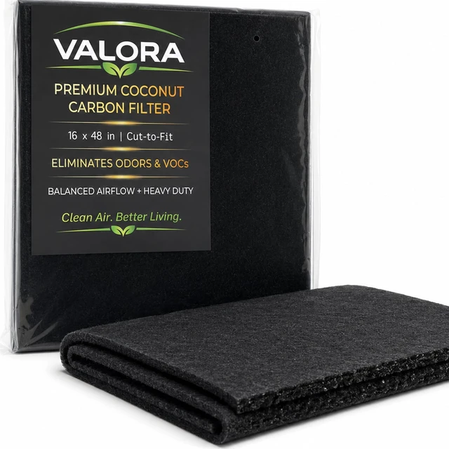 Main image of Premium Coconut Carbon Filter 16x48 Inch Air Purifier Pre Filter | Cut-to-Fit Sheet, Odor Control, HVAC Vents, Air Purifiers, 5MM Thick