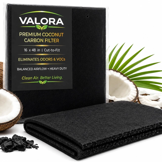 Alt view image 6 of 7 - Premium Coconut Carbon Filter 16x48 Inch Air Purifier Pre Filter | Cut-to-Fit Sheet, Odor Control, HVAC Vents, Air Purifiers, 5MM Thick