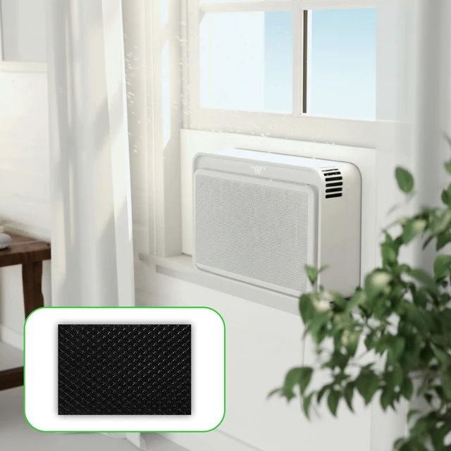 Alt view image 6 of 6 - 8 pack Air Conditioner Activated Carbon Replacement Filters for AC Household Odor Absorption Easy Replacement(6.3" X 4.3" X 3/16")