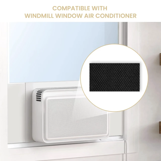 Alt view image 3 of 6 - 6.3 x 4.3 x 3/16 Activated Carbon Filter Compatible with Windmill Window Air Conditioner, Filters Smoke, Pollen, Dust et., 4 Pack