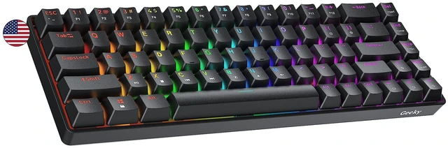 Main image of GK65 SE 65% | Mechanical Gaming Keyboard | 68 Keys Multi Color RGB LED Backlit for PC/Mac Gamer | ANSI US American Layout (Black, Mechanical Speed Silver)