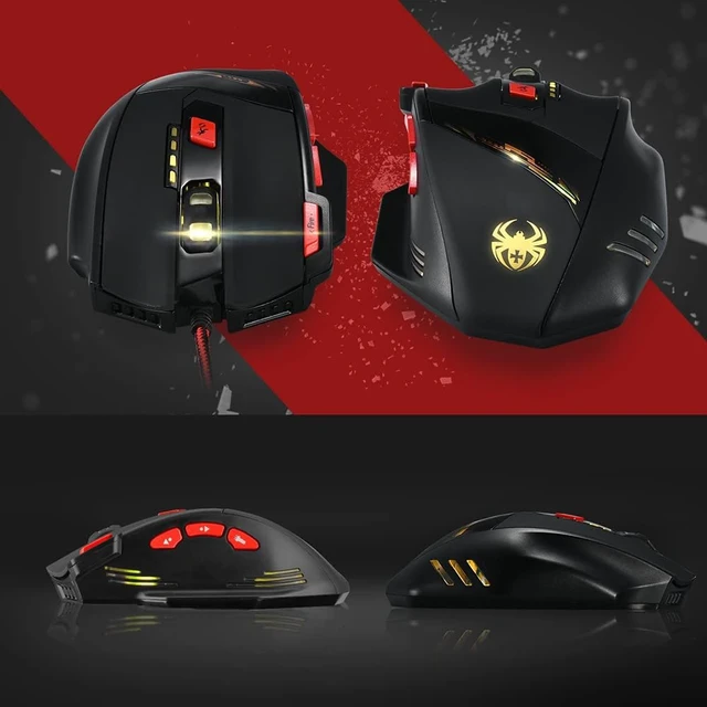 Alt view image 3 of 6 - Gaming Mouse with 8 Programmable Buttons,9200DPI Optical Wired Ergonomic Mouse, USB Corded Computer Gaming Mice for PC, Laptop,Mac, Black