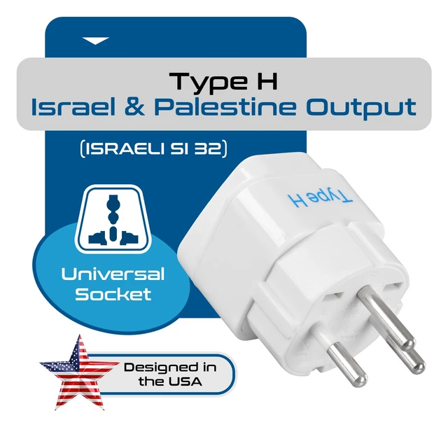 Alt view image 6 of 7 - Israel Power Adapter Travel Universal Plug,Works in Palestine,Jerusalem,Holy City-Perfect for Charging your Electronic Devices (Type H)- Safe Grounded Connection-3 Pack (GP-14-3PK),White