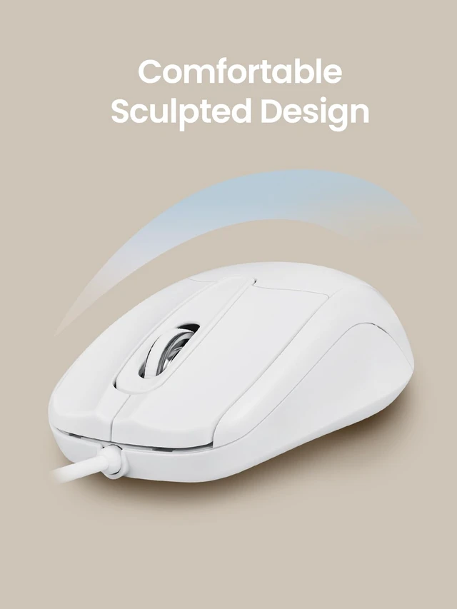 Alt view image 3 of 7 - PERIMICE-209CW USB Type C Wired Optical Mouse - 4.9 Ft Cable - 1000 DPI - White