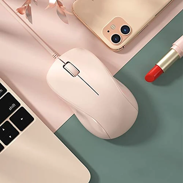 Alt view image 2 of 7 - USB Silent Wired Computer Mouse with Easy Click for Office and Home, 1200DPI, Premium and Portable, Compatible with Windows PC, Laptop, Desktop, Notebook (Pink)