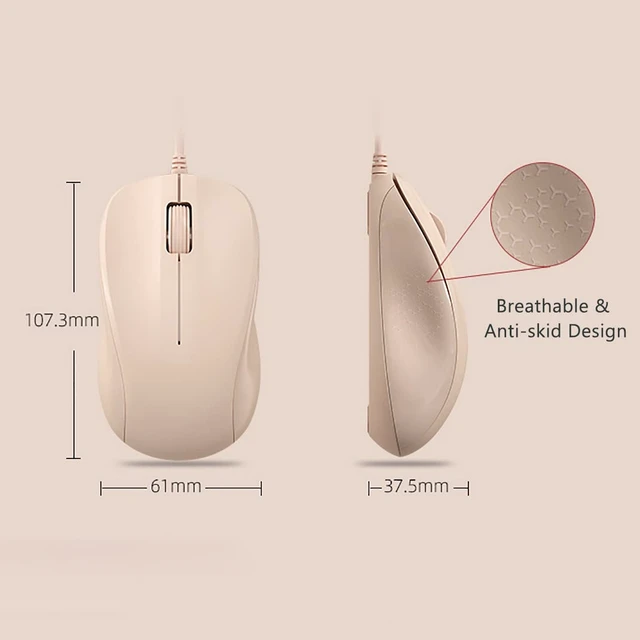 Alt view image 4 of 7 - USB Silent Wired Computer Mouse with Easy Click for Office and Home, 1200DPI, Premium and Portable, Compatible with Windows PC, Laptop, Desktop, Notebook (Pink)