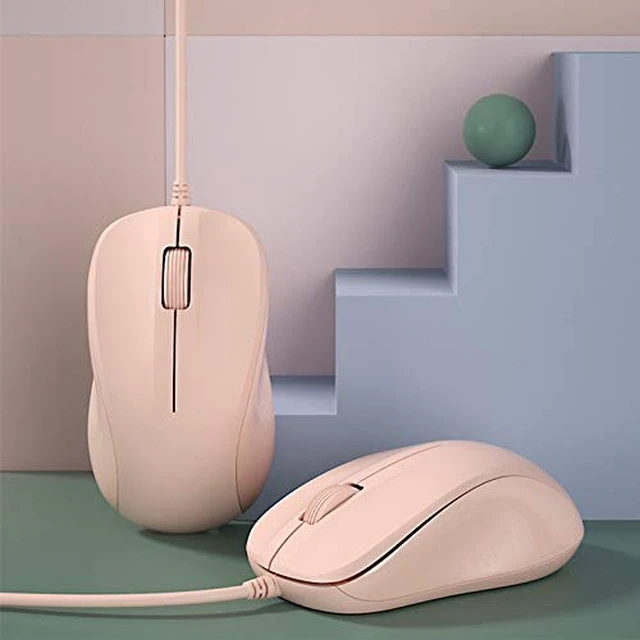 Alt view image 7 of 7 - USB Silent Wired Computer Mouse with Easy Click for Office and Home, 1200DPI, Premium and Portable, Compatible with Windows PC, Laptop, Desktop, Notebook (Pink)