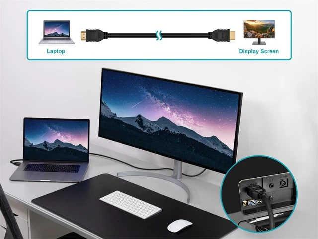 Alt view image 5 of 6 - HDMI Cable - High Speed, 4k@60Hz, 10.2Gbps, CL2, 32AWG, 10 Feet, Black - Commercial Series