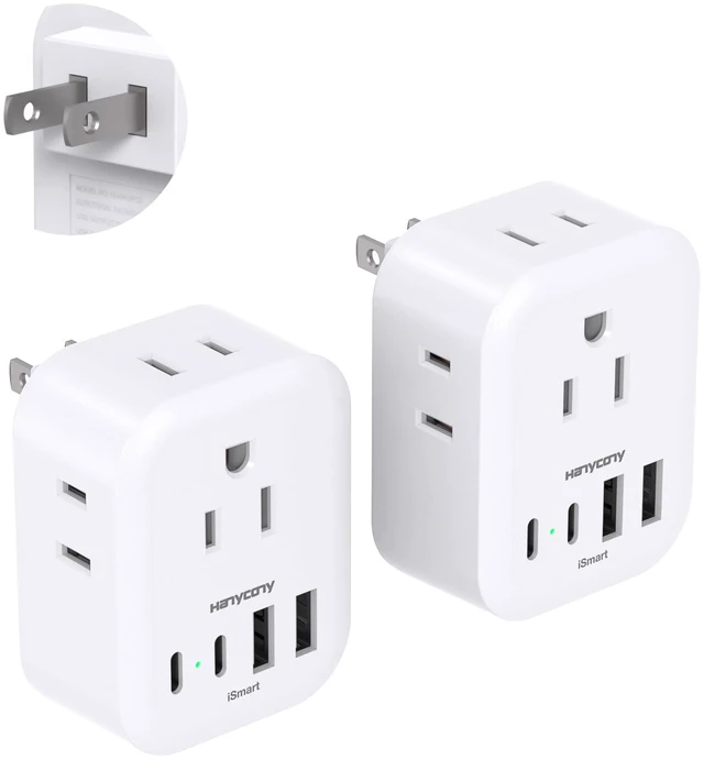 Main image of US to Japan Plug Adapter, Japan Outlet Adapter for Travel 2 Pack | JapanTravel Adapter, 4 Outlets 4 USB Ports(2 USB C), USA to Japanese China Canada Mexico Philippines Peru Thailand Vietnam