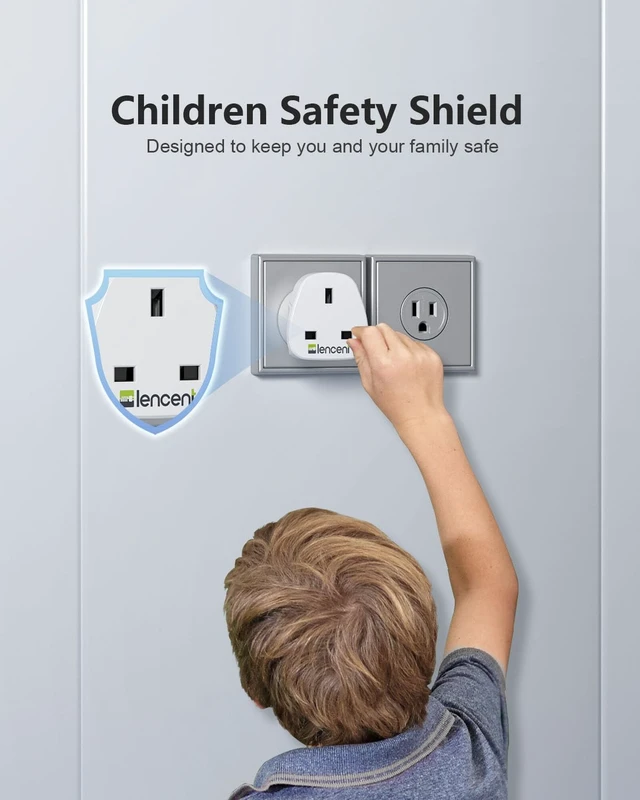 Alt view image 6 of 7 - UK to US America Plug Adapter, 2 Pack Grounded USA Visitors Travel | Converter All Type G Plugs from United Kingdom UK Singapore Malaysia UAE Ireland Malta Hongkong and etc. (Type B)
