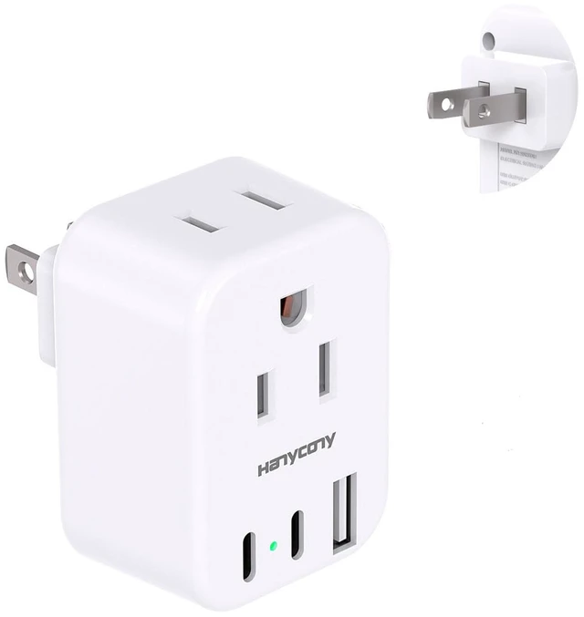 Main image of US to Japan Plug Adapter, Type A Power Travel Adapter, Travel essentials | 2 Outlets 3 USB Ports(2 USB C), Outlet Adapter for American USA to Japanese China Canada Mexico Philippines Peru
