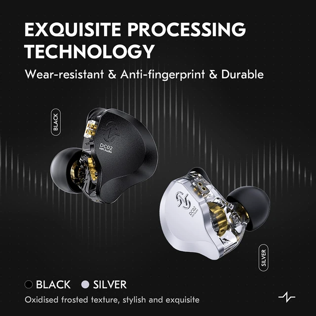 Alt view image 5 of 7 - CCZ DC02 USB C Earbuds Wired with Microphone, Dual Magnetic Circuit DD IEM Earbuds,in Ear Type C Headphones with mic, Powerful Bass, Lightweight, Type-C Wired Earphones with Tangle-Free Flat Cable