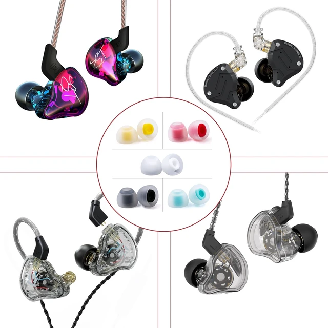 Alt view image 4 of 7 - 5 Pairs IEM Ear Tips for KZ ZS10 Pro in Ear Monitors, KBEAR 07 Silicone Earbuds Eartips for KZ ZAR CCA CRA Moondrop Chu CCZ Melody DC02 MC02 DC03 DC01-PRO KBEAR KS1 TANGZU Wan'er (Multicolor, 5 Sizes)
