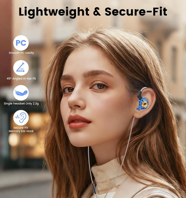 Alt view image 2 of 7 - Wired IEM Earbuds, QKZ Ak6 SRS Gaming Headphones in-Ear Monitor with 11mm DD for Crystal Clear Hi-Res Sound,Earphones with Microphone&OFC Cable for Gaming,Video Musicians, Singers
