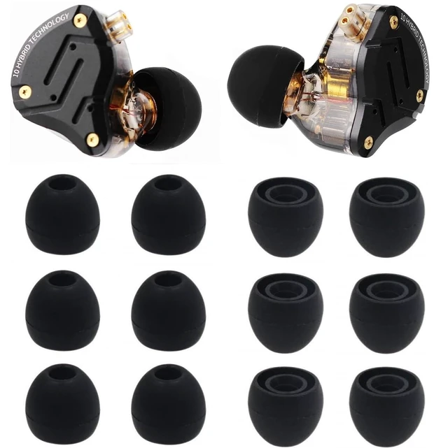Alt view image 4 of 4 - Replacement Earbuds Tips Silicone Ear Tips for KZ ZS10 Pro, Earphones Eartips Small Size 6 Pairs,Black 4233S