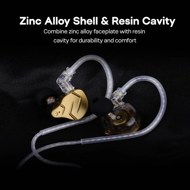 Alt view image 4 of 6 - KZ ZSN PRO X 1BA+1DD Hybrid Driver IEM HiFi Wired Earbuds Metal HiFi in-Ear Monitor with Detachable Recessed 2Pin Cable, Zinc Alloy Panel, without Mic, Black