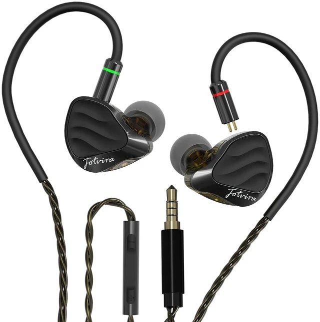 Main image of HiFi Wired in-Ear Monitors with Microphone,3.5mm,10mm Driver | Noise Isolating, Detachable Gray-Plated Cable,Zinc Alloy Faceplate,for Music Lovers/Gaming