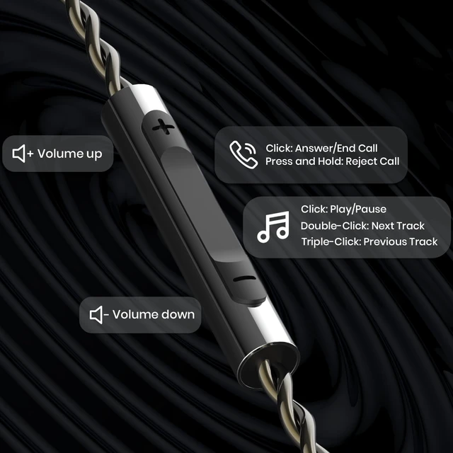 Alt view image 3 of 7 - HiFi Wired in-Ear Monitors with Microphone,3.5mm,10mm Driver | Noise Isolating, Detachable Gray-Plated Cable,Zinc Alloy Faceplate,for Music Lovers/Gaming