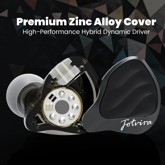 Alt view image 6 of 7 - HiFi Wired in-Ear Monitors with Microphone,3.5mm,10mm Driver | Noise Isolating, Detachable Gray-Plated Cable,Zinc Alloy Faceplate,for Music Lovers/Gaming