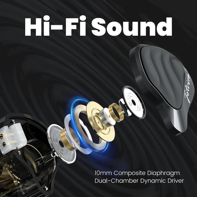 Alt view image 5 of 7 - HiFi Wired in-Ear Monitors with Microphone,3.5mm,10mm Driver | Noise Isolating, Detachable Gray-Plated Cable,Zinc Alloy Faceplate,for Music Lovers/Gaming