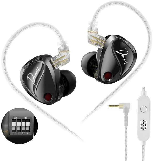 Main image of Duonic in-Ear Monitor, Planar Magnetic + Dynamic Dual Driver IEM | Switch for Tuning, N52 Triple Magnets Planar Drive, HiFi Deep Bass Headphones Comfort-fit Noise Isolating IEM for Musician