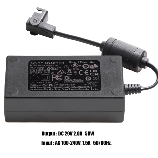 Alt view image 2 of 6 - Universal Recliner Power Supply, AC/DC Recliner Adapter 100-240V, 29V 2A Power Supply Transformer 2-Pin Connector, Replacement Power Cord for Lift Chair/Electric Sofa, Fits Lazy Boy, OKIN
