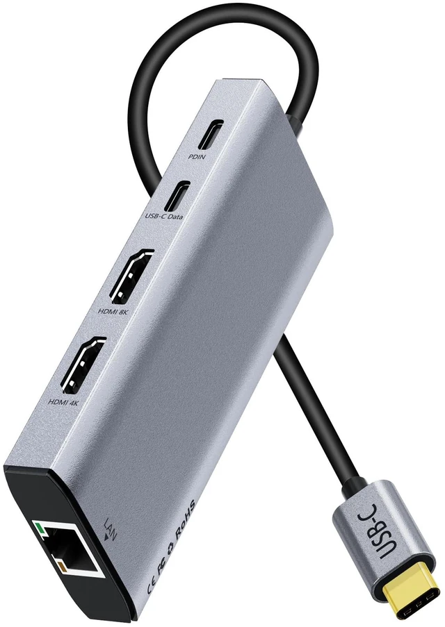 Main image of USB C Laptop Docking Station Dual HDMI Monitor 10in1 Dongle Type-C Hub Dock | 2*4K@60Hz,100W PD,Gigabit Ethernet,Card Reader,USB3.0,Multi-port Adapter for Macbook Neo Pro IPad,Dell,HP,Surface,Laptop