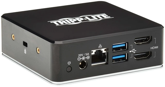 Main image of Tripp Lite USB-C Docking Station, USB C Dock for Dual Display, Dual HDMI, USB 3.2 Gen 1, USB-A Hub, Gbe, 3.5 mm 85W PD Charging, Black (U442-DOCK20-B)