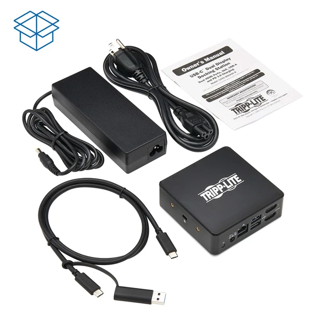 Alt view image 5 of 7 - Tripp Lite USB-C Docking Station, USB C Dock for Dual Display, Dual HDMI, USB 3.2 Gen 1, USB-A Hub, Gbe, 3.5 mm 85W PD Charging, Black (U442-DOCK20-B)