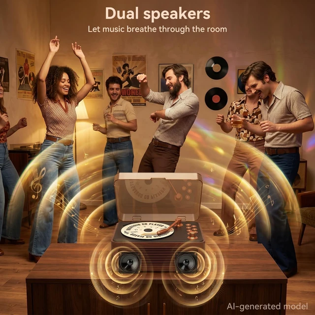 Alt view image 7 of 7 - CD Player Portable Bluetooth: CD Players for Home with Speakers 3600mAh Rechargeable & Radio & Remote Control Vintage CD-Player Support USB/AUX Playback Headphone Jack