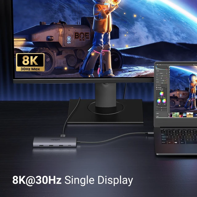 Alt view image 7 of 7 - USB C Docking Station Dual Monitor, 10-in-1 Laptop Dock with 2 HDMI | Dual 4K@60Hz, 5Gbps USB C&A Ports, 100W PD, 1G Ethernet, SD/TF 3.0, Revodok Pro Aluminum USB-C Dock for Dell/HP/Lenovo