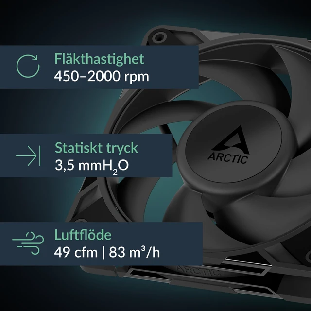 Alt view image 2 of 2 - P12 Pro PST LN - Low-Noise Premium Fan, 120 mm PWM Fan with Y-Cable Splitter, 450-2000 RPM, 0 RPM <5% PWM, Fluid Dynamic Bearing, 4-Pin - Black