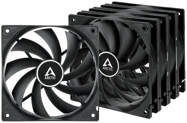 Main image of F12 (5 Pack) - PC Fans, 120mm Standard Case Fan, Low Noise, Quiet Motor, Computer, Fan Speed: 1350 RPM - Black